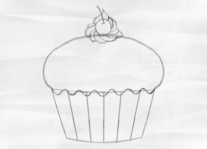 איך לצייר cupcake בשלבים
